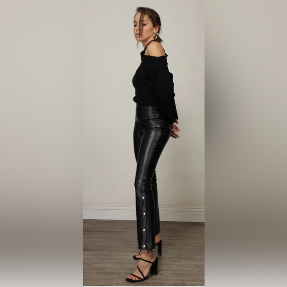 Line & Dot Kourtney Vegan Leather Pant in Black - Picture 5 of 12